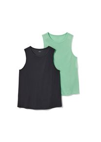 Tchibo - 2 Débardeurs de sport - taille: M - gris/vert