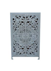 Home Affaire , Kinder,Jugendliche , Stauraumschrank »Kenmare« Mangoholz, dekorative Schnitzereien, Breite 100 cm , grau , Home Affaire - Idyllisch,...