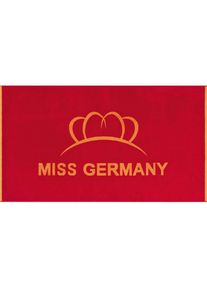 MISS GERMANY, Strandtuch &raquo;&laquo; Velours, mit grossem Logo-Motiv, rot, Samt, Obermaterial: 100% Baumwolle, 1 Stk.