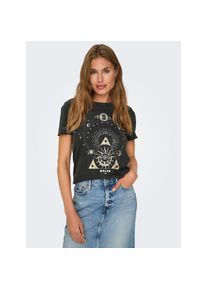 Only , Damen , Rundhalsshirt &raquo;ONLLUCY REG S/S TOP JRS NOOS&laquo; unterschiedlich bedruckt , schwarz , Bedrucktes Design: macht jedes Outfit zum Hingucker