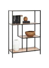 Xora Regal , Schwarz, Eichefarben , Holzwerkstoff , 3 F&auml;cher , 77x115x33 cm , stehend, In verschiedenen Gr&ouml;ssen erh&auml;ltlich , Wohnzimmer, Regale, B&uuml;cherregale