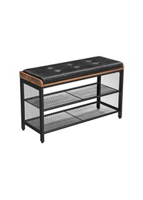 Schuhregal »mit Sitzpolster 80 x 48 cm« , braun , VASAGLE