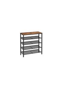 Schuhregal »75 x 30 x 93 cm, Braun/Schwarz« , braun , VASAGLE
