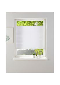 Plissee »KATIA« Lichtschutz ohne Bohren verspannt Fixmass, Crushed-Optik, uni, monochrom, basic, Klemmträger , weiss , my home , Obermaterial: 100%...