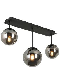 Novel Deckenleuchte , Schwarz, Chromfarben , Metall, Kunststoff, Glas , 16x34.5x60 cm , Lampen & Leuchten, Innenbeleuchtung, Deckenlampen, Deckenlampen