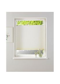 Plissee »KATIA« Lichtschutz ohne Bohren verspannt Fixmass, Crushed-Optik, uni, monochrom, basic, Klemmträger , beige , my home , Obermaterial: 100%...