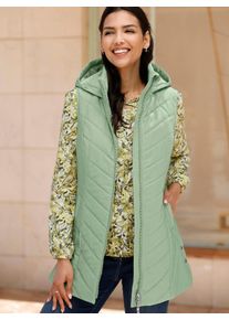 WITT Damen Steppweste in langer Form, eucalyptus, Größe 48, 100% Polyester. Wattierung: 100% Polyester