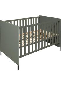 M&auml;usbacher M&auml;usbacher, Babybett Metallf&uuml;sse, Metallgriffe, pine gr&uuml;n, Holzwerkstoff, Lattenrost