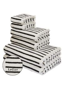 LeGer Home by Lena Gercke Handtuch Set »Tamsin, Duschtücher, Handtücher, Gästetücher, Premium 500 gr/m²« Set 6 Stk. Frottier mit Logostikerei, 100% Baumwolle, gestreift,...