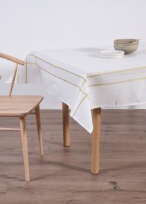 Nappe en jacquard avec fil brillant en blanc180x140 cm, Couleur/Motif: blanc/doré, bonprix