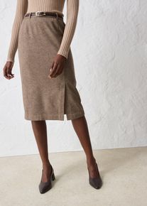Bleistiftrock mit weichem Wollanteil in braun, Gr&ouml;sse 42, bonprix