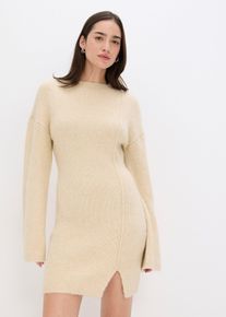 Robe pull courte avec laine en beige, Taille 44/46 (L), Couleur/Motif: beige galet, bonprix