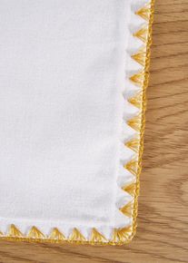 Lot de 2 sets de table en coton avec liseré doré en blanc30x50 cm, 100% coton, Couleur/Motif: écru/doré, bonprix