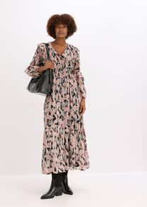 Chiffonkleid mit Volants in schwarz, Gr&ouml;sse 54, bonprix
