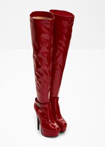 Plateau Overknee Stiefel in rot, Gr&ouml;sse 39, bonprix