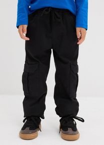 Thermo Regular Fit Cargohose mit Jerseyfutter in schwarz, Grösse 110, 97% Baumwolle, bonprix