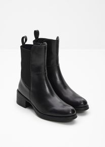 Boots aus Leder in schwarz, Grösse 42, bonprix