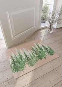 Paillasson avec motif de forêt hivernale en vert38x59 cm, Couleur/Motif: vert imprimé, bonprix
