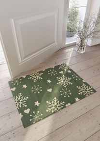 Paillasson avec motif hivernal en vert38x59 cm, Couleur/Motif: vert/écru imprimé, bonprix