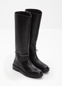 Weitschaftstiefel aus Leder in schwarz, Gr&ouml;sse 38, bonprix