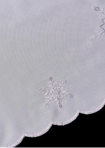 Scheibengardine mit winterlicher Stickerei in weiss, 45x90 cm, bonprix