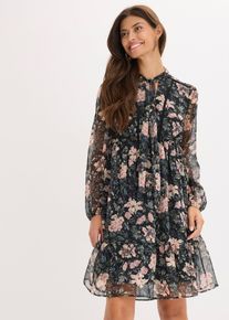 Chiffonkleid in schwarz, Gr&ouml;sse 44, bonprix