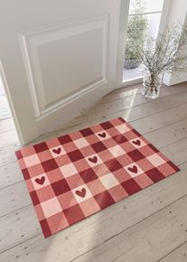 Paillasson motif cœurs en rouge38x59 cm, Couleur/Motif: rouge imprimé, bonprix