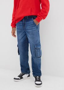 Loose Fit Thermo-Cargojeans mit Jerseyfutter Tapered in blau, Grösse 158, aus über 80% Baumwolle, bonprix