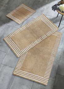 Tapis de bain au motif minimaliste en beige45x50 cm, 100% coton, Couleur/Motif: écru rayé, bonprix