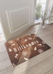 Paillasson avec motif Noël en marron38x59 cm, Couleur/Motif: marron imprimé, bonprix