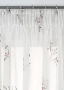 Gardine mit bedruckten Mistelzweigen (1er Pack) in weiss, 175x140 cm, bonprix