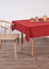 Nappe en coton en rouge180x140 cm, 100% coton, Couleur/Motif: rouge foncé/blanc, bonprix