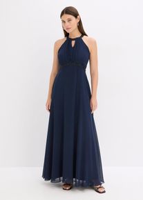 Maxikleid mit Perlenapplikation in blau, Grösse 34, bonprix