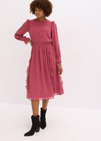 Chiffonkleid mit Volants in lila, Gr&ouml;sse 38, bonprix