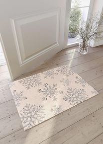 Paillasson avec motif de flocons de neige en beige38x59 cm, Couleur/Motif: naturel imprimé, bonprix