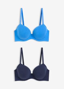 Schalen-BH mit B&uuml;gel mit Bio-Baumwolle (2er Pack) in blau, Gr&ouml;sse 90B, 95% Baumwolle, bonprix