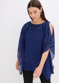 Tunika mit Pailletten in blau, Gr&ouml;sse 38, bonprix