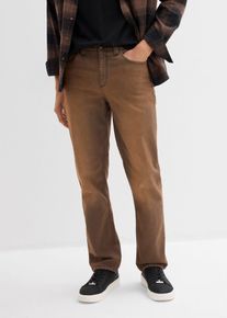 Leichte Classic Fit Stretch-Jeans mit Komfortbund und Vintage Waschung in braun, Grösse 33, aus über 80% Baumwolle, bonprix