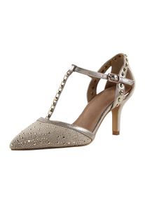 Heine Witt Damen Pumps, goldfarben, Gr&ouml;&szlig;e 40, 90% Ziegenleder, 10% Textil