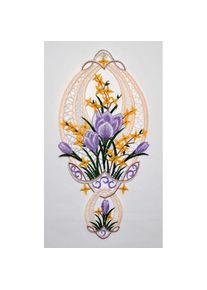 "Stickereien Plauen, Fensterbild &raquo;Krokusbl&uuml;te Fensterbild&laquo; Fensterbild ""Krokusbl&uuml;te"", beige, Polyester"