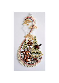 Stickereien Plauen, Fensterbild &raquo;Hase im Wald&laquo;, bunt, Polyester