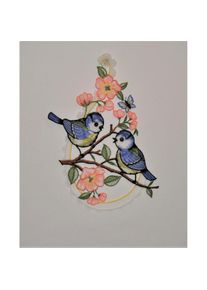 Stickereien Plauen, Fensterbild &raquo;V&ouml;glein&laquo;, bunt, Textil