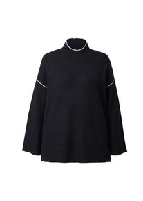 Ulla Popken, Femmes Pull-over, noir / blanc