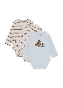 HUST & CLAIRE Hust & Claire, Garçons Barboteuse / body 'Bertram Skater', écru / beige chiné / bleu clair / marron