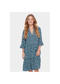 Saint Tropez , Blusenkleid »EdaSZ Dress« Sommerkleid, Tunikakleid mit Volant und 3/4 Ärmel , blau , Bequeme Passform: Casual fit, perfekt für jede...