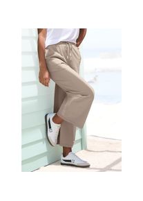 ELBSAND, Unisex, 7/8-Hose &raquo;Sanna&laquo; aus Sweatware mit weitem Bein, taupe, XXL (44), N-Gr, Mit praktischen Seitennahttaschen