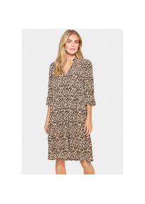 Saint Tropez , Blusenkleid »EdaSZ Dress« Sommerkleid, Tunikakleid mit Volant und 3/4 Ärmel , braun , Bequeme Passform: Casual fit, perfekt für jede...