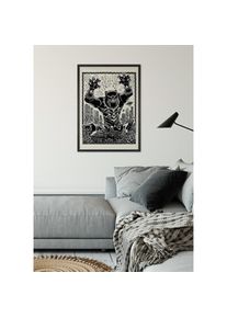 Wandbild »Marvel Black Panther Lino-Cut Charge« Disney Set, 1 Stk. tlg. 40 x 50 cm (Breite x Höhe) - Kinderzimmer, Dekoration , schwarz , Komar