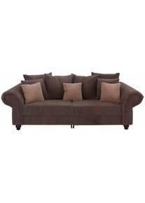 Big-Sofa »King Henry Mega Sofa, viel Platz, Breite 242cm, Federkern« in legerer Polsterung und vielen losen Kissen , braun , Home Affaire