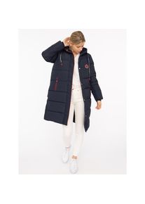 Zwillingsherz, Unisex, Steppmantel »Küstentraum« martimen Details, mit Kapuze und Taschen, marine, S, Mit Reissverschluss